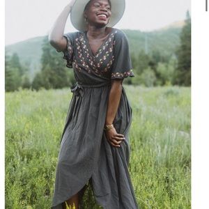 Piper & Scoot Parklan Embroidered Wrap Dress